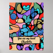 ハート神経画像デジタル水彩画 ポスター (正面)