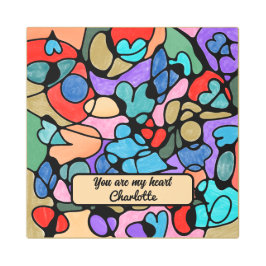 ハート神経画像デジタル水彩画 メタルプリント