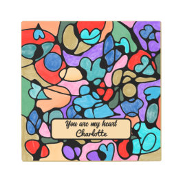 ハート神経画像デジタル水彩画 メタルプリント