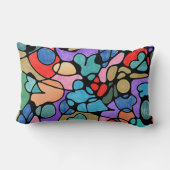 ハート神経画像デジタル水彩画 ランバークッション (裏面)