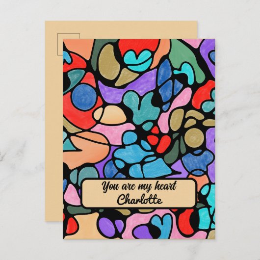 ハート神経画像デジタル水彩画 案内ポストカード (正面/裏面)