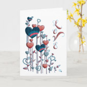 ハート私の愛ロマンチックな水の色パーソナライズ カード (黄色い花)