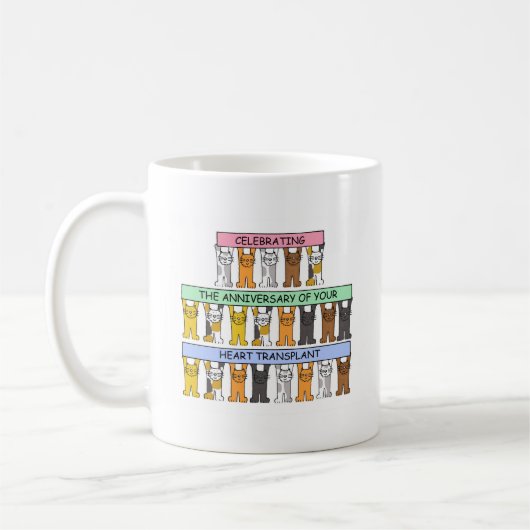 ハート移植おめでとう コーヒーマグカップ (左)