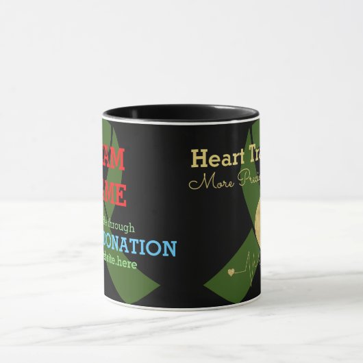 ハート移植チームカスタマイズ可能なコーヒー マグカップ (中央)