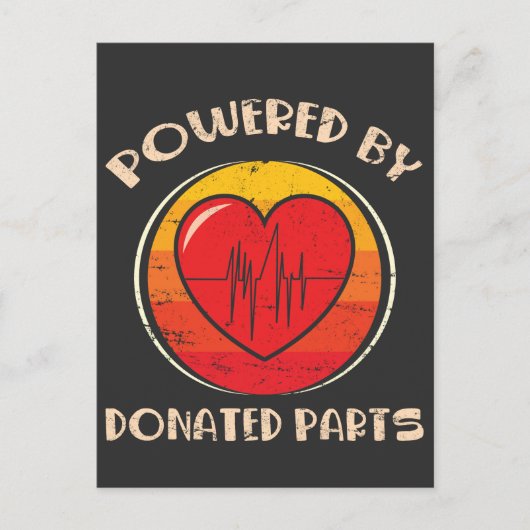 ハート移植手術を受けた臓器提供者の生存者 ポストカード (正面)