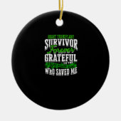 ハート移植生存者は永遠に～に感謝 セラミックオーナメント (正面)