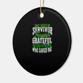 ハート移植生存者は永遠に～に感謝 セラミックオーナメント (左)
