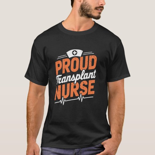 ハート移植看護師デザイン骨髄BMT看護 Tシャツ (正面)