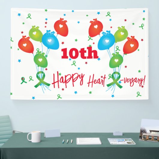 ハート移植記念日のカスタマイズ可能パーティー 横断幕 (トレードショー)