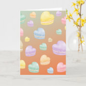 ハート空白のマカロン カード (黄色い花)