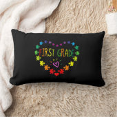 ハート第100日目1年生先生自閉症 ランバークッション (ブランケット)