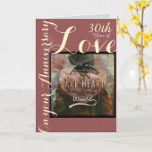 ハート第30記念日カードを取って下さい カード (黄色い花)