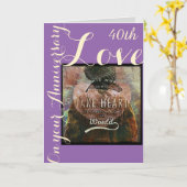 ハート第40記念日カードを取って下さい カード (黄色い花)