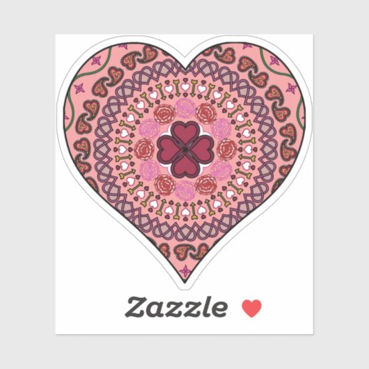 ハート等高線ステッカーのレイヤー シール (シート)