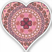 ハート等高線ステッカーのレイヤー シール (正面)