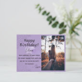 ハート箱及び模様カスタム誕生日葉書 ポストカード (スタンド正面)