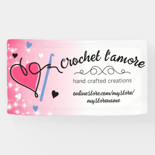 ハート糸かぎ針掛けクラフトショーブース 横断幕 (横)