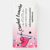 ハート糸かぎ針掛けクラフトショーブース 横断幕 (縦)