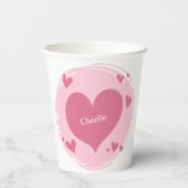 ハート紙カップ内の名前 紙コップ (裏面)