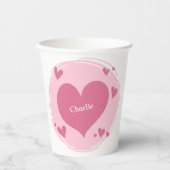 ハート紙カップ内の名前 紙コップ (正面)