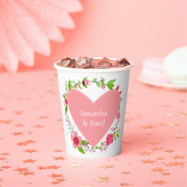 ハート紙カップ内の名前 紙コップ