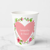 ハート紙カップ内の名前 紙コップ (正面)