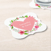 ハート紙コースターの名前 ペーパーコースター (アングル)