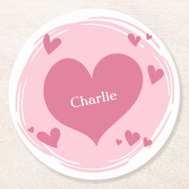 ハート紙コースターの名前 ラウンドペーパーコースター