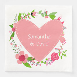 ハート紙ナプキン内の名前