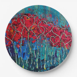 ハート紙プレートセット9インチ ペーパープレート