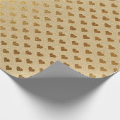 ハート紙吹雪クラフト金ゴールドナチュラルエレガントミニマル ラッピングペーパー (角)