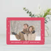 ハート紙吹雪バレンタインの写真カードレッド シーズンカード (スタンド正面)