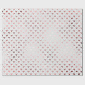 ハート紙吹雪金ゴールドフォキシエホワイトピンクローズリネン ラッピングペーパー (フラット)