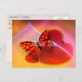 ハート素晴らしと蝶ありがとう ポストカード (正面/裏面)