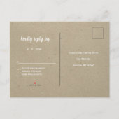 ハート素朴な結婚式RSVPポストカード インビテーションポストカード (裏面)