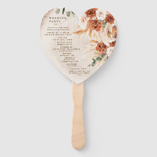 ハート素朴ウッドカットスライステラコッタ結婚ズ ハンドファン (裏面)