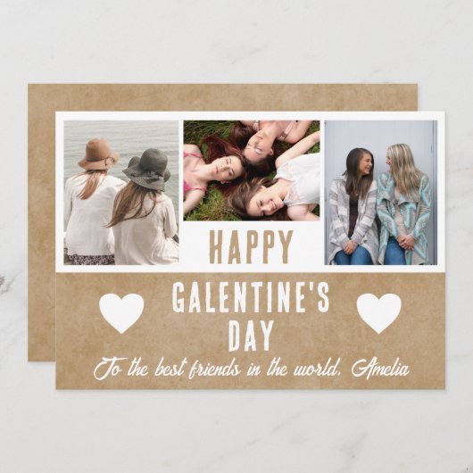ハート素朴ガレンティンのDay Friends 3 Photo シーズンカード (正面/裏面)