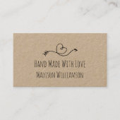 ハート素朴クラフト紙ハンド 名刺 (正面)
