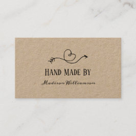 ハート素朴クラフト紙ハンド 名刺