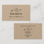 ハート素朴クラフト紙ハンド 名刺 (正面/裏面)