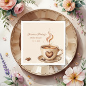 ハート素朴コーヒーマグブライダルシャワー スタンダードカクテルナプキン