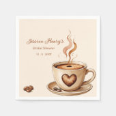 ハート素朴コーヒーマグブライダルシャワー スタンダードカクテルナプキン (正面)