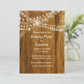 ハート素朴シェイプぶら下がったズ・ライツバースデーパーティー 招待状 (スタンド正面)