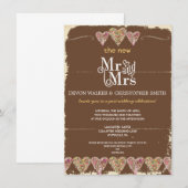 ハート素朴ズチャルクボードポスト結婚式招待状 招待状 (正面/裏面)