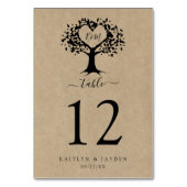 ハート素朴ツリー結婚のコレクション テーブルナンバー (裏面)