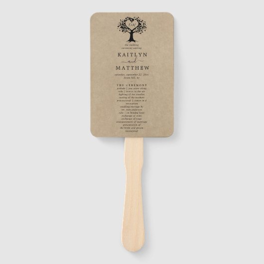 ハート素朴ツリー結婚のコレクション ハンドファン (正面)