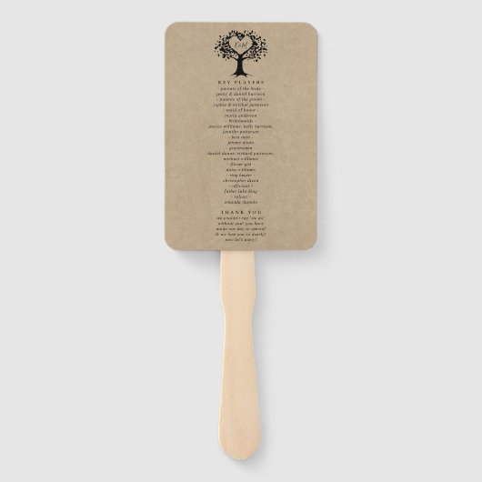 ハート素朴ツリー結婚のコレクション ハンドファン (裏面)