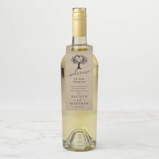 ハート素朴ツリー結婚のコレクション ボトルネックタグ (ボトル)