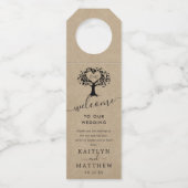 ハート素朴ツリー結婚のコレクション ボトルネックタグ (正面)