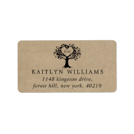 ハート素朴ツリー結婚のコレクション ラベル